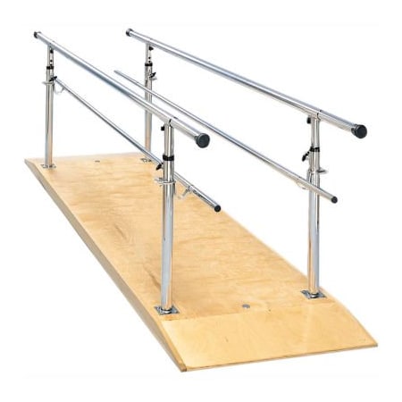 Fabrication Enterprises Wood Platform Mounted Parallel Bars, Height Adjustable, 10' L 15-4030